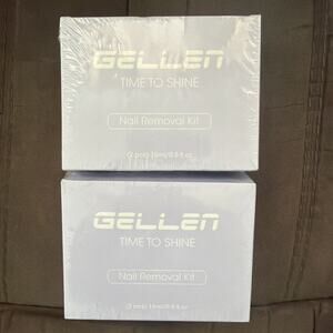 Lot (2) Gellen Gel Polish Remover Kit - With Latex Tape Peel Off Liquid